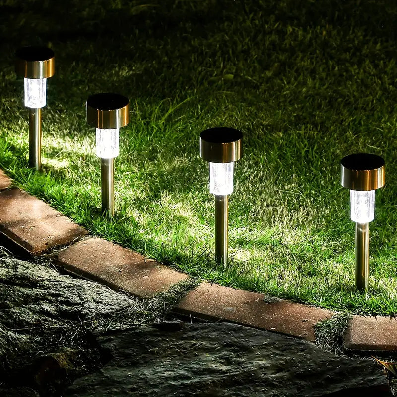 Solar LED Buitenverlichting | RVS Tuinprikkers | 32 cm Hoog