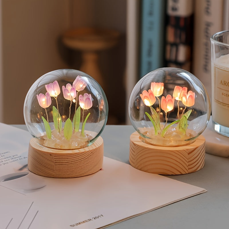 Tulip Lamp | Creatieve Doe-Het-Zelf Tafellamp met Cadeauzakje