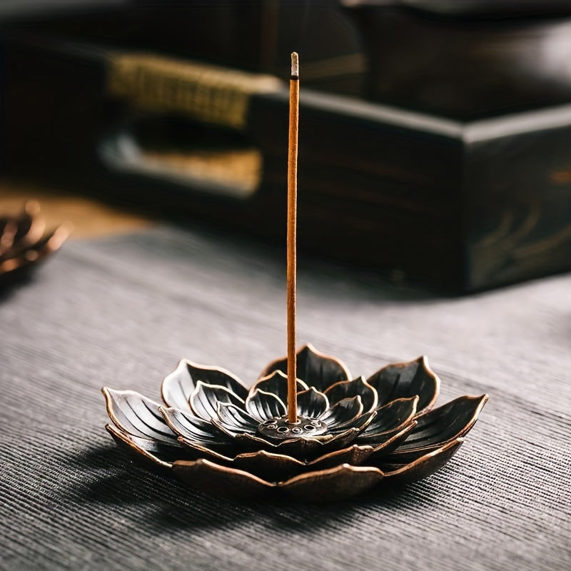 Brass Lotus Incense Burner | Elegante diffuser met afneembare asbak