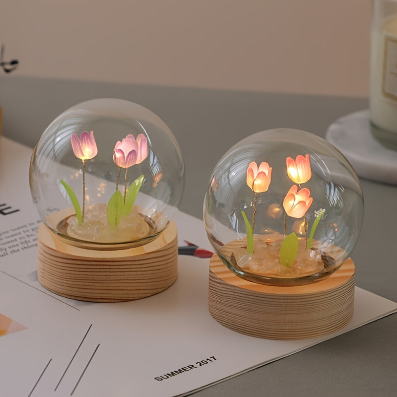 Tulip Lamp | Creatieve Doe-Het-Zelf Tafellamp met Cadeauzakje