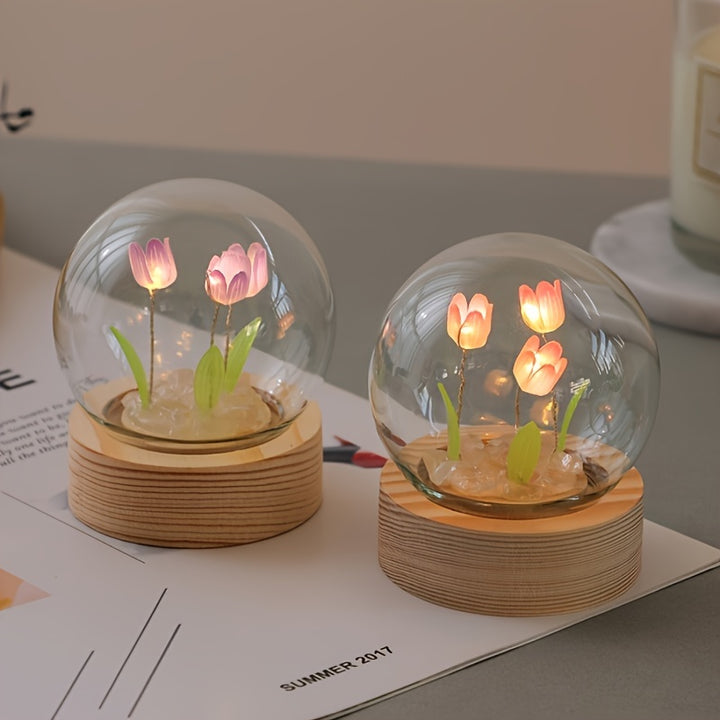 Tulip Lamp | Creatieve Doe-Het-Zelf Tafellamp met Cadeauzakje