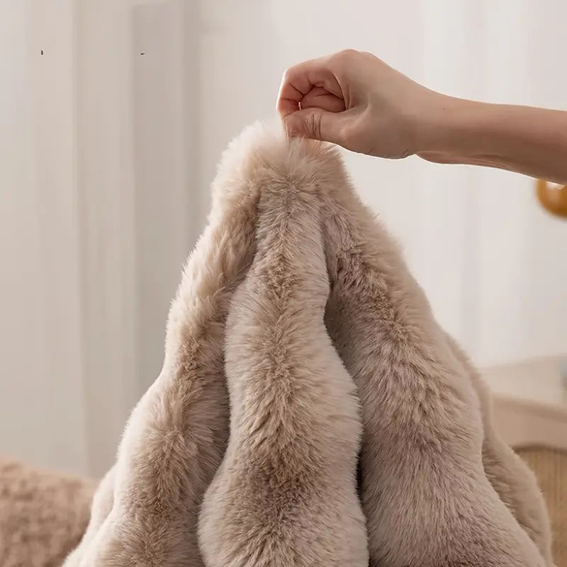 Nuvia | Rond Pluizig Bubbelfleece Tapijt 90 cm