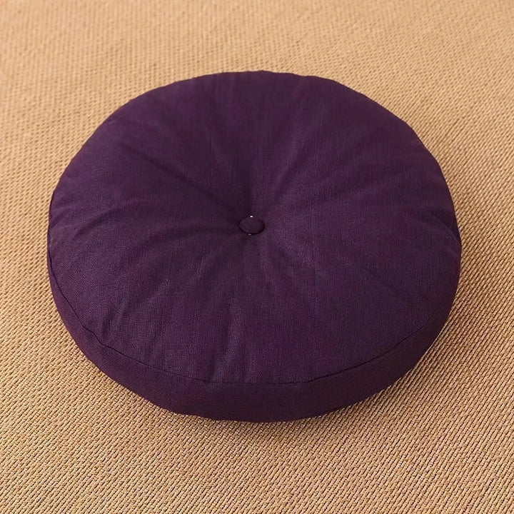 Japandi Linnen Vloerkussen | Rond, 40 cm, Afneembare Hoes