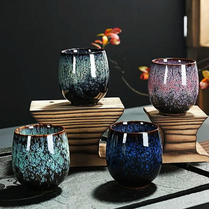 Kōkei Japandi Keramieken Kopjes | Handgemaakte set van 4