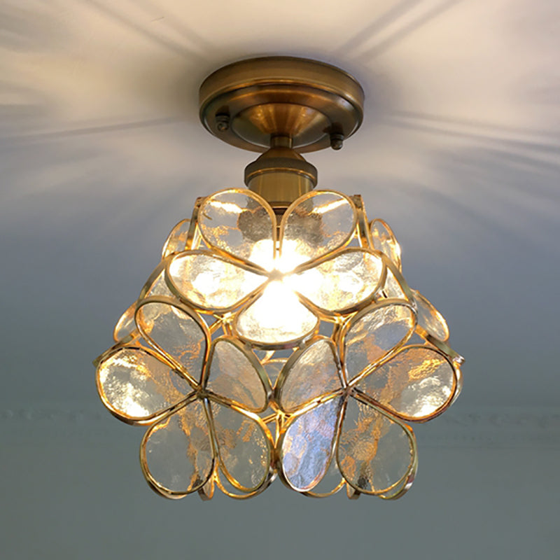 1-Lichts Retro Plafondlamp | Gekleurd Glas in Tiffany Stijl, 20 cm Breed