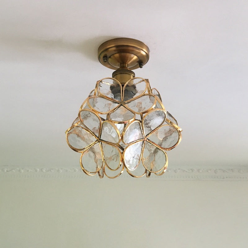 1-Lichts Retro Plafondlamp | Gekleurd Glas in Tiffany Stijl, 20 cm Breed