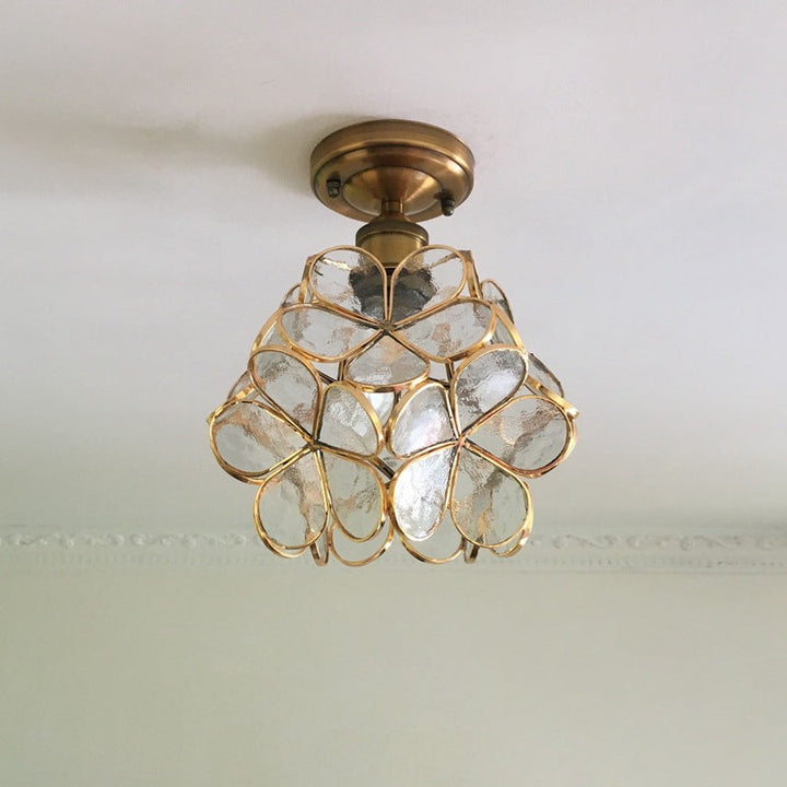 1-Lichts Retro Plafondlamp | Gekleurd Glas in Tiffany Stijl, 20 cm Breed