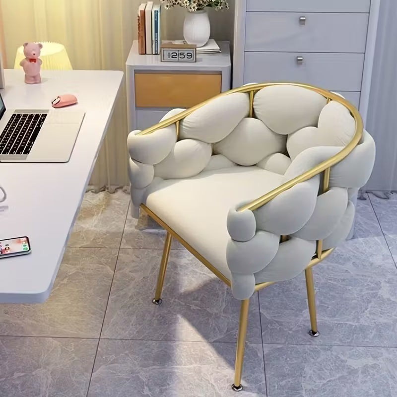 Luxe Moderne Accentstoel | Fluwelen Lounge Chair met Gouden Frame