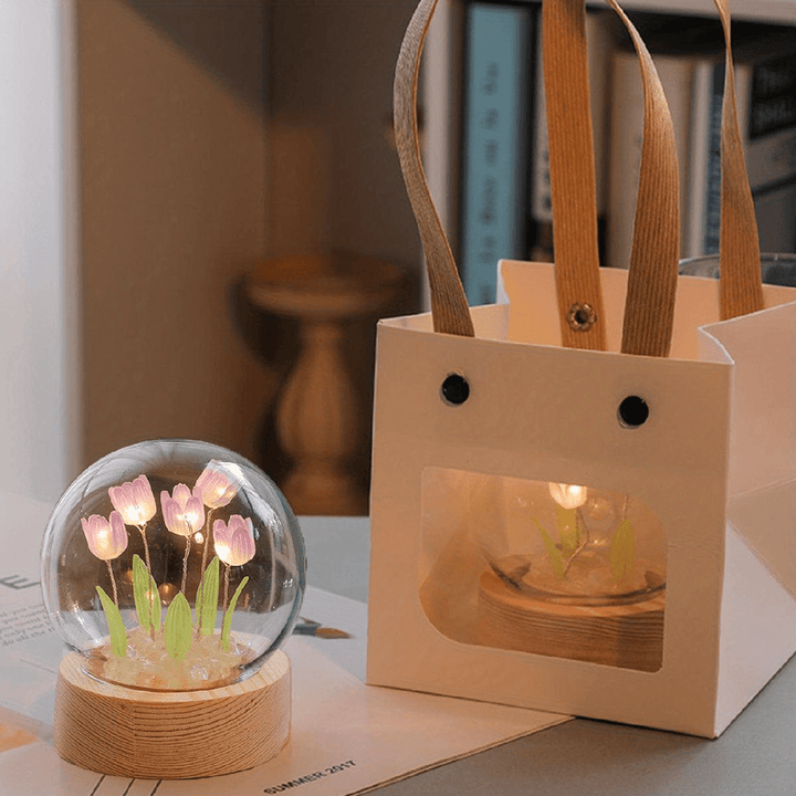 Tulip Lamp | Creatieve Doe-Het-Zelf Tafellamp met Cadeauzakje