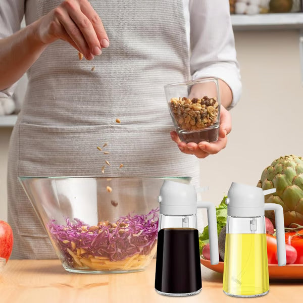 Smart 2-in-1 Glass Oil Sprayer & Dispenser