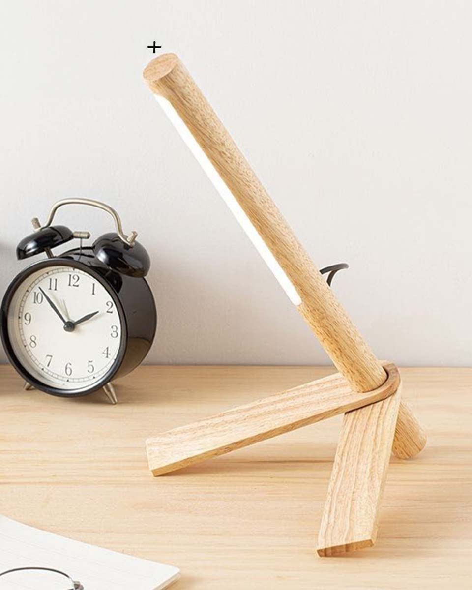 Gepetto Houten Tafellamp | Dimbare Lamp met 3 Lichtstanden & Natuurlijk Design