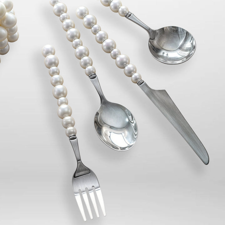 Luxe Bestekset met Imitatieparels | Elegant Design | Complete Set per Persoon