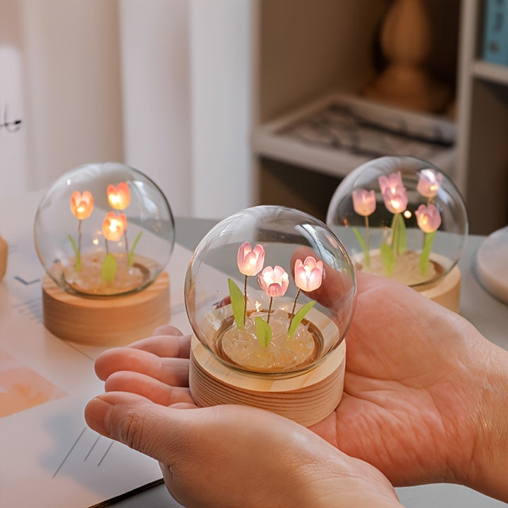 Tulip Lamp | Creatieve Doe-Het-Zelf Tafellamp met Cadeauzakje