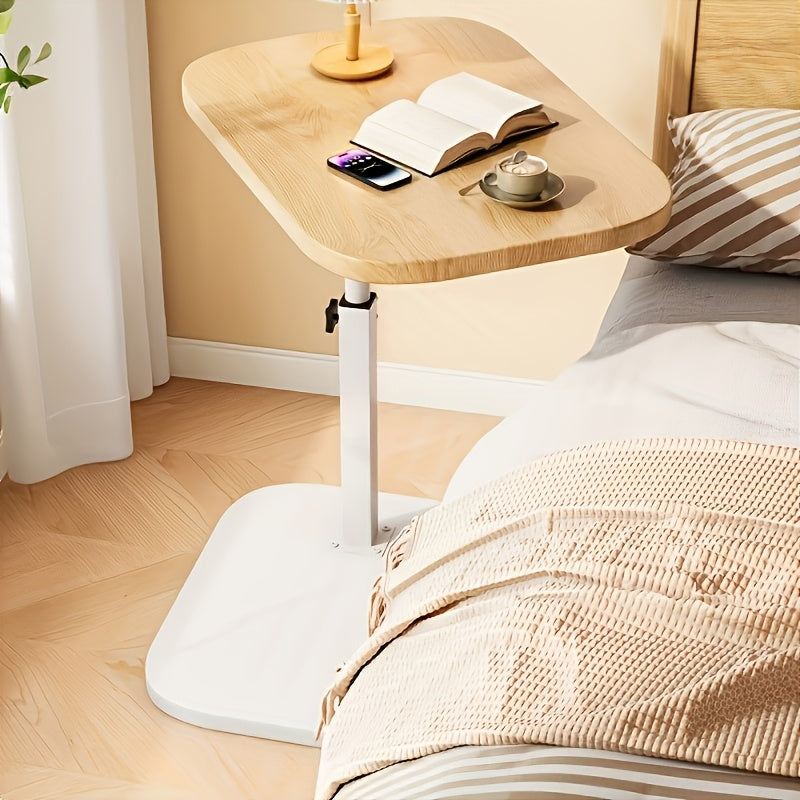 Bijzettafel Verstelbaar | Hout en Metaal | In Hoogte Verstelbaar voor Bank of Bed