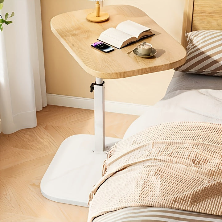 Bijzettafel Verstelbaar | Hout en Metaal | In Hoogte Verstelbaar voor Bank of Bed