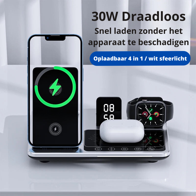 ZenCharge Pro | Draadloze Oplaadhub | Ruimtebesparend Design | Snel Opladen