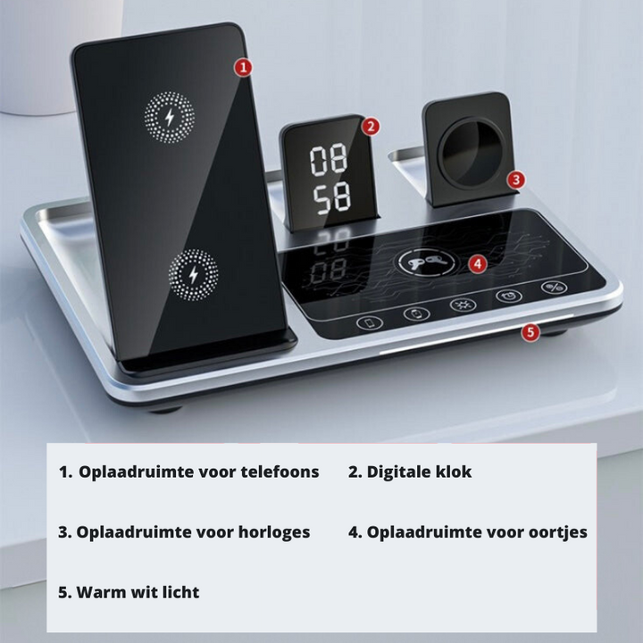 ZenCharge Pro | Draadloze Oplaadhub | Ruimtebesparend Design | Snel Opladen