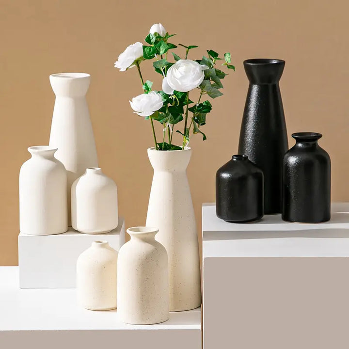 Ceramic Trio | Set van 3 Keramische Vazen – Modern & Boho Design