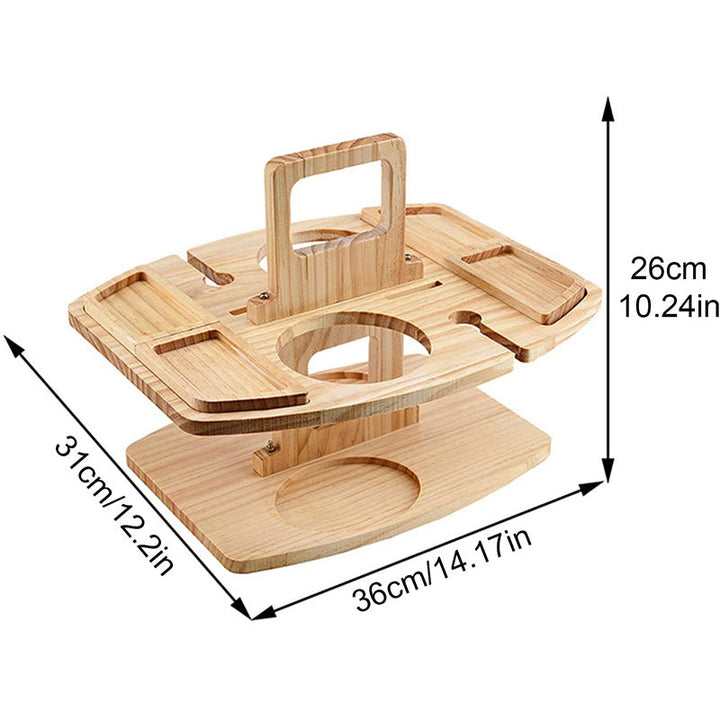 Draagbaar Houten Picknicktafel | Met Wijnhouder