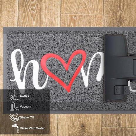 "Home" Deurmat 40x60 cm – Grijs | Wasbaar, Antislip, Voor Binnen & Buiten