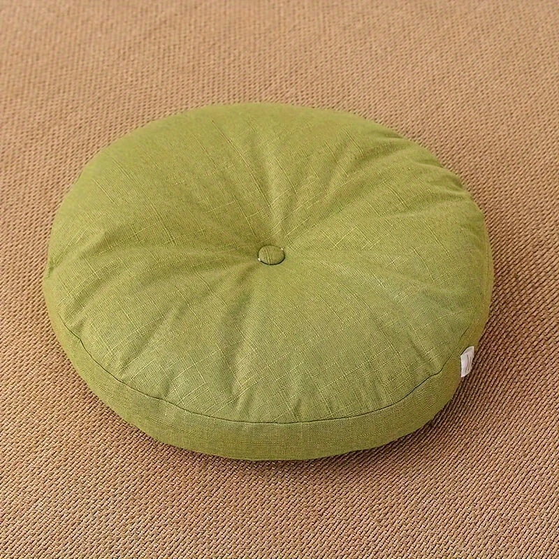 Japandi Linnen Vloerkussen | Rond, 40 cm, Afneembare Hoes