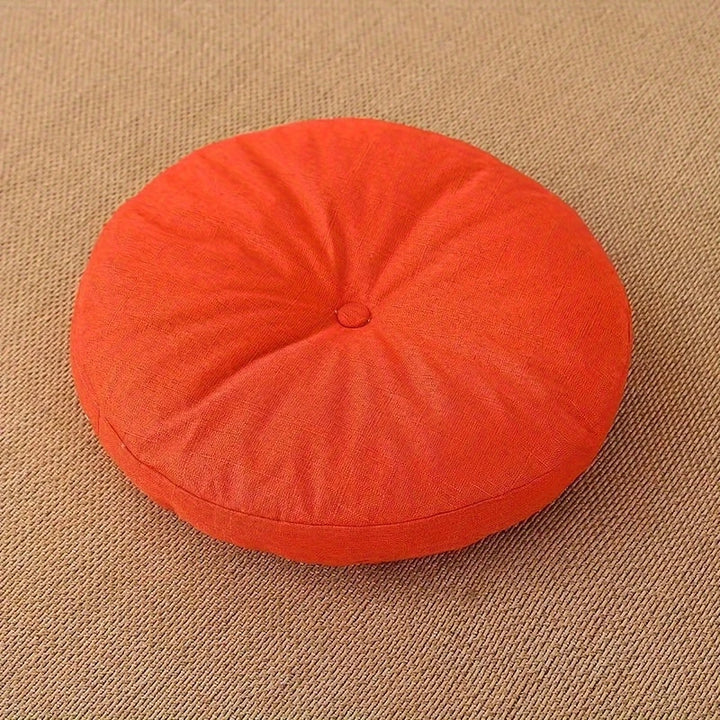 Japandi Linnen Vloerkussen | Rond, 40 cm, Afneembare Hoes