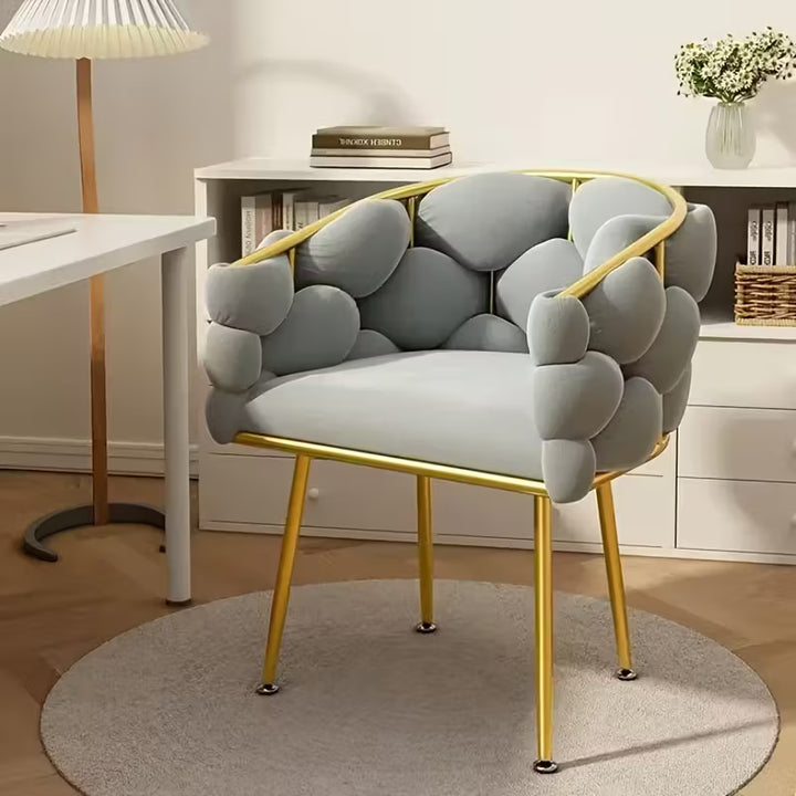 Luxe Moderne Accentstoel | Fluwelen Lounge Chair met Gouden Frame