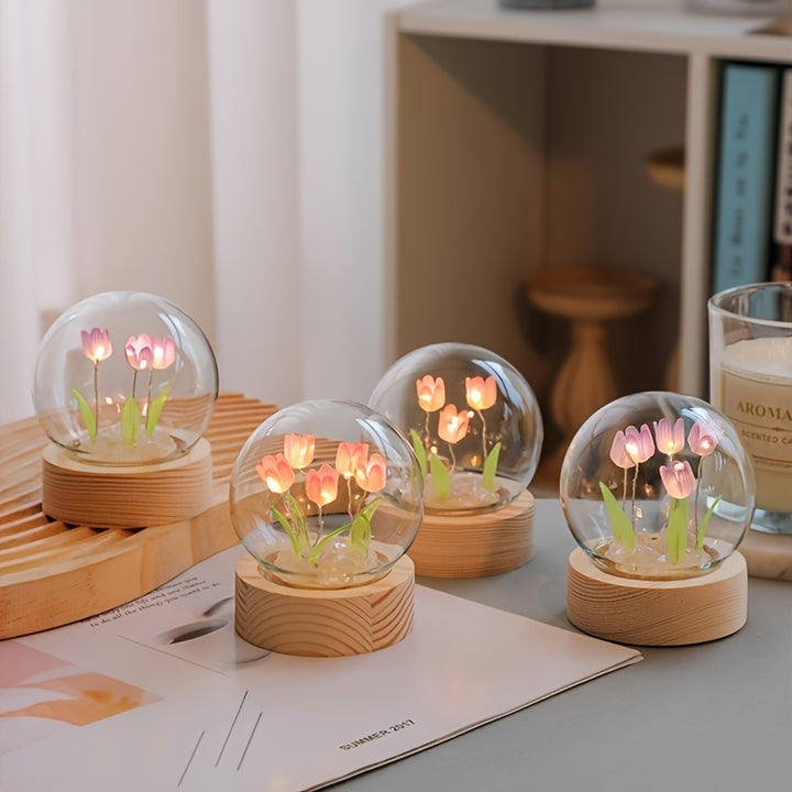 Tulip Lamp | Creatieve Doe-Het-Zelf Tafellamp met Cadeauzakje