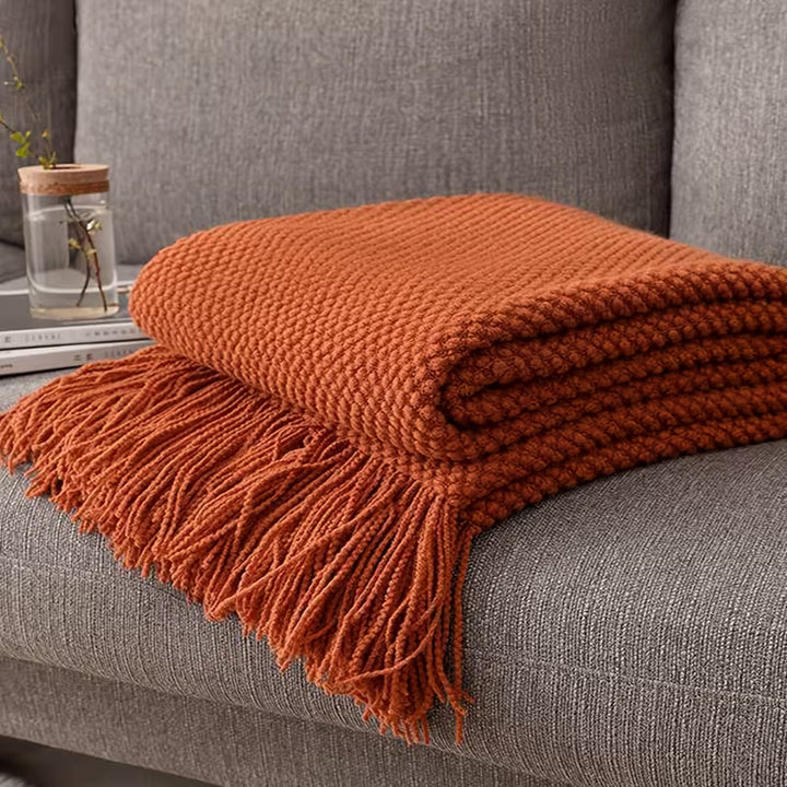 MorandiSoft™ Gestrickte Decke | Weiche Waschbare Plaid in Morandi Orange