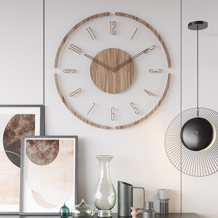 Scandinavische Houten Wandklok | Geluidloos | Minimalistisch Design
