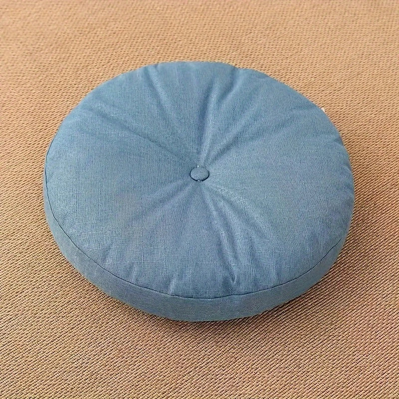 Japandi Linnen Vloerkussen | Rond, 40 cm, Afneembare Hoes