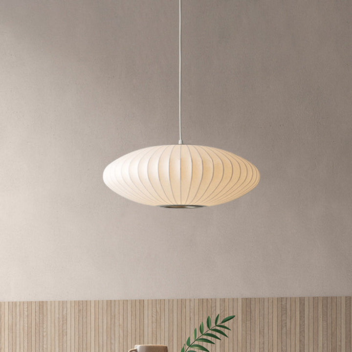 Moderne Witte Hanglamp met Stoffen Kap | LED Compatibel