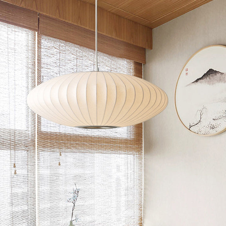 Moderne Witte Hanglamp met Stoffen Kap | LED Compatibel