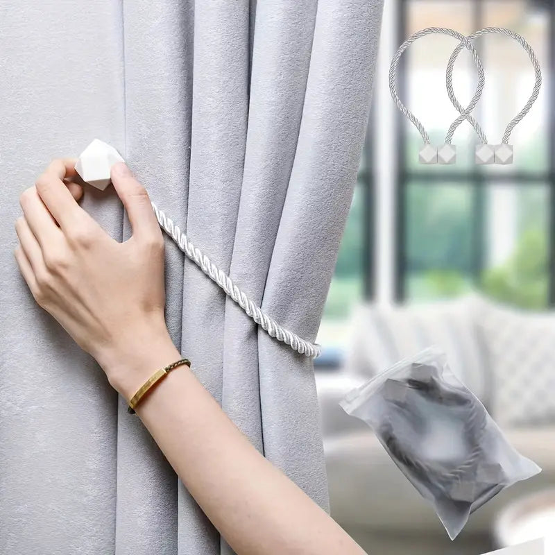 Magnetische Gordijnhouders | Modern Touwdesign | Set van 2