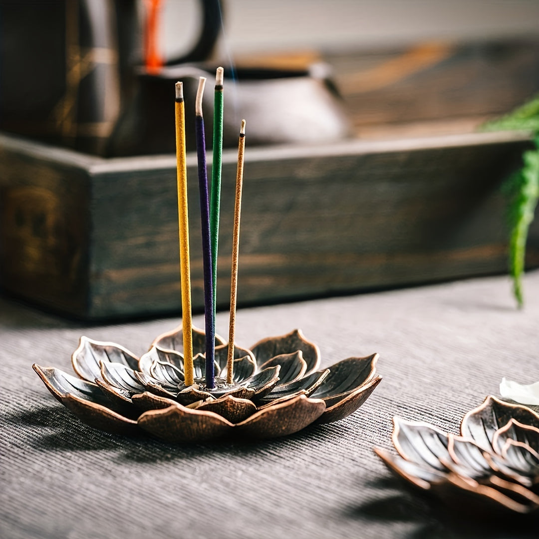 Brass Lotus Incense Burner | Elegante diffuser met afneembare asbak