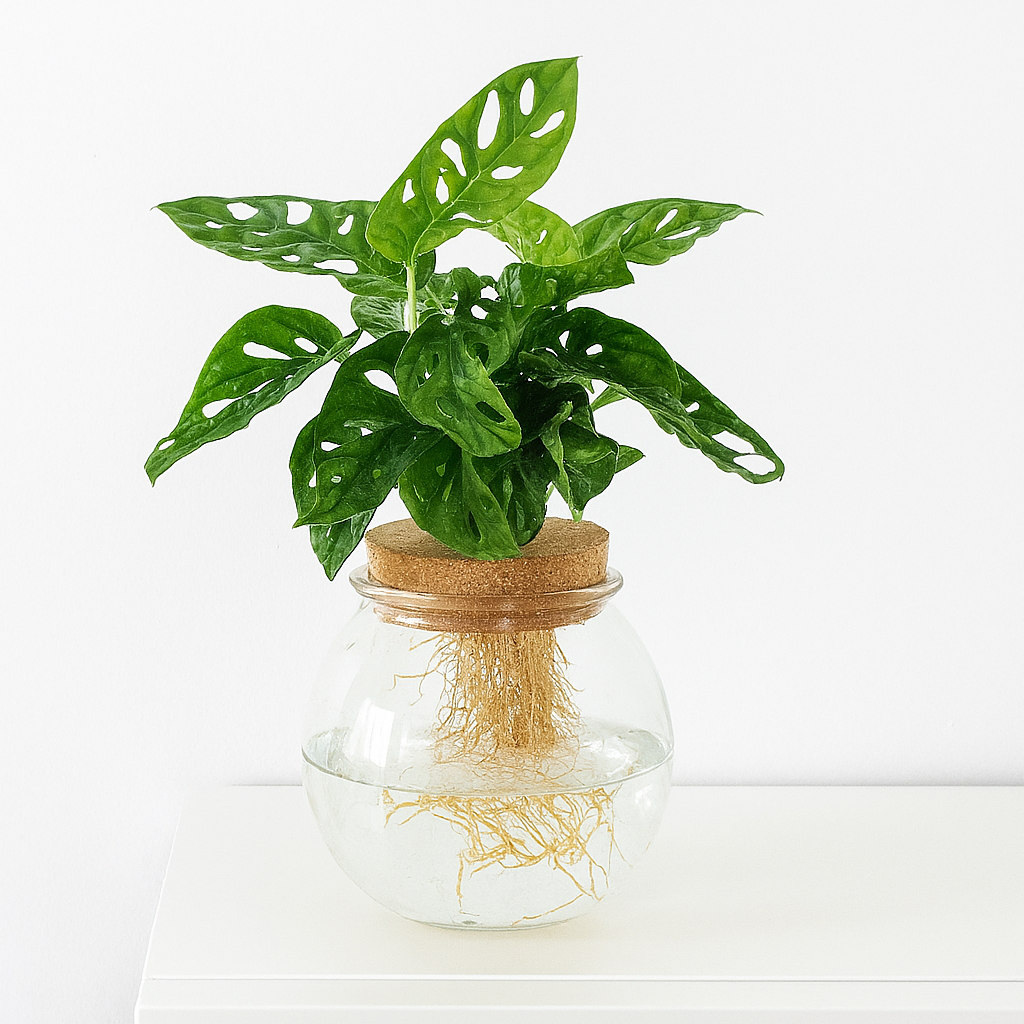 Monstera Adansonii in Bolglas met Klikkurk | Hoogte 25 cm