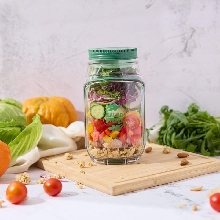 FrescoShake™ | Salad Jar To-Go | Houdt Je Salade Vers & Knapperig