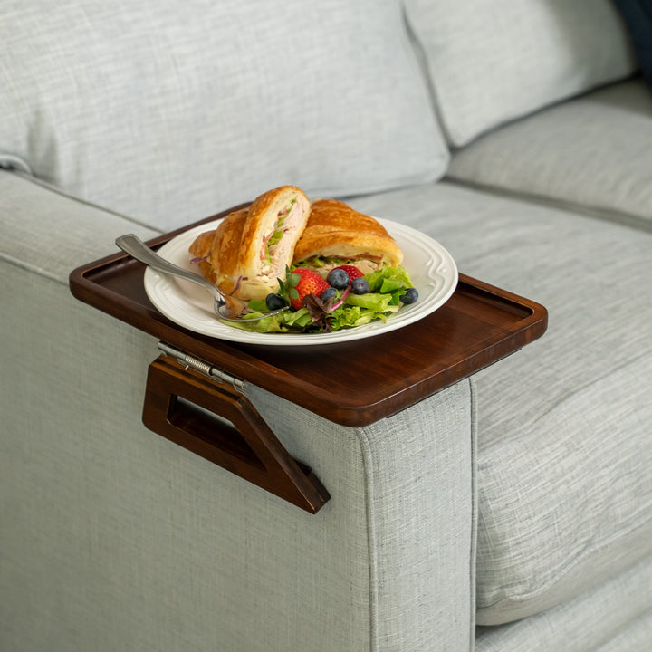 Banktafeltje | Bamboe Opzettafel voor Bankleuning | Inklapbaar & Anti-Slip | 35×25 cm