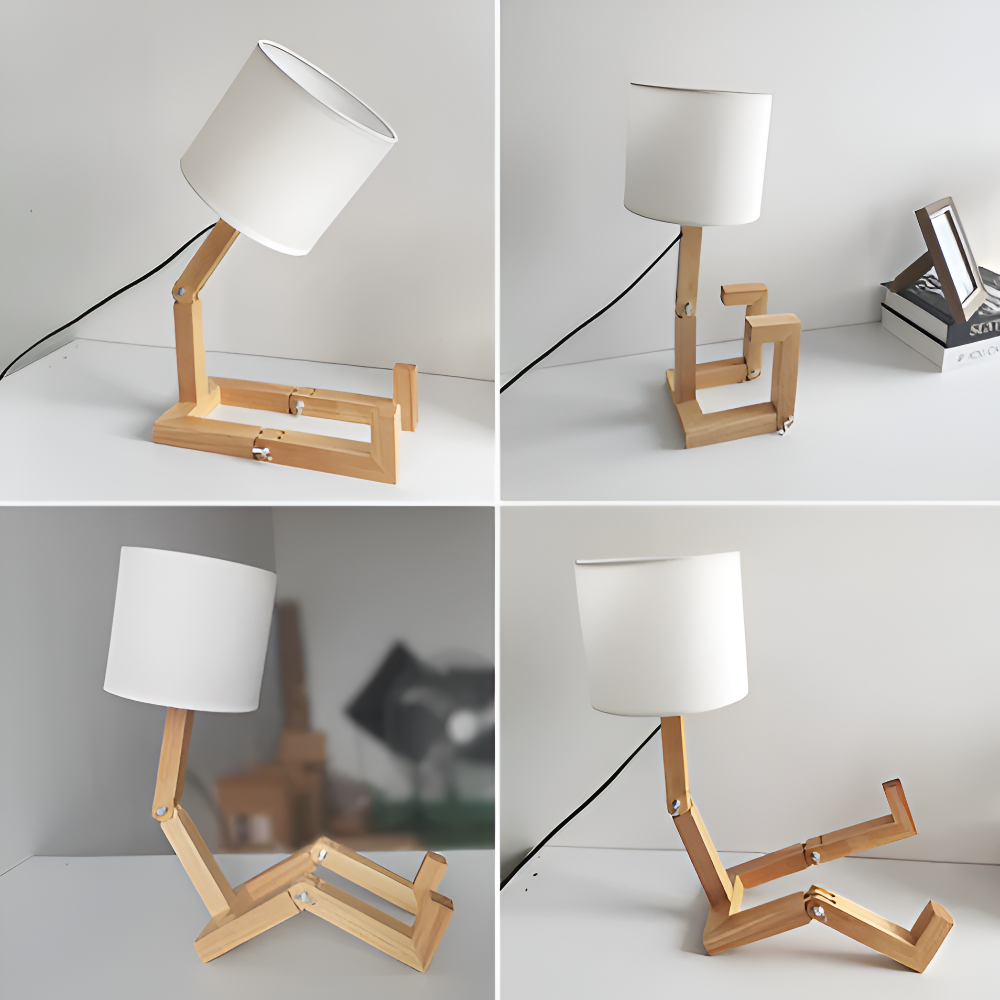 WoodMan™ Flexibele Houten Tafellamp | Buigbaar Design & Boekhouder