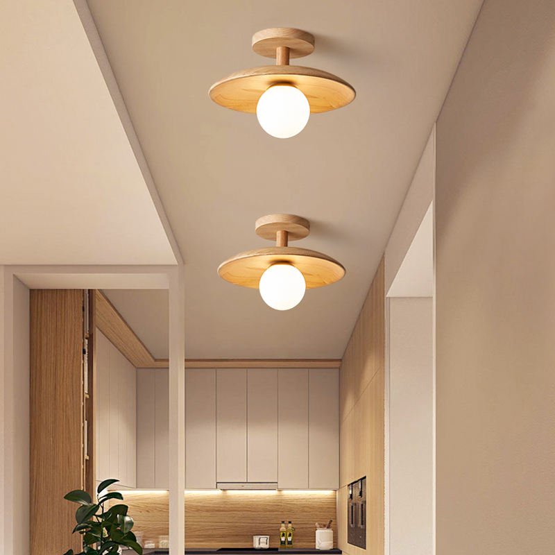 Japanse Houten Plafondlamp | Tijdloze Elegantie & Moderne Sfeer | LED Geschikt | E27 Fitting