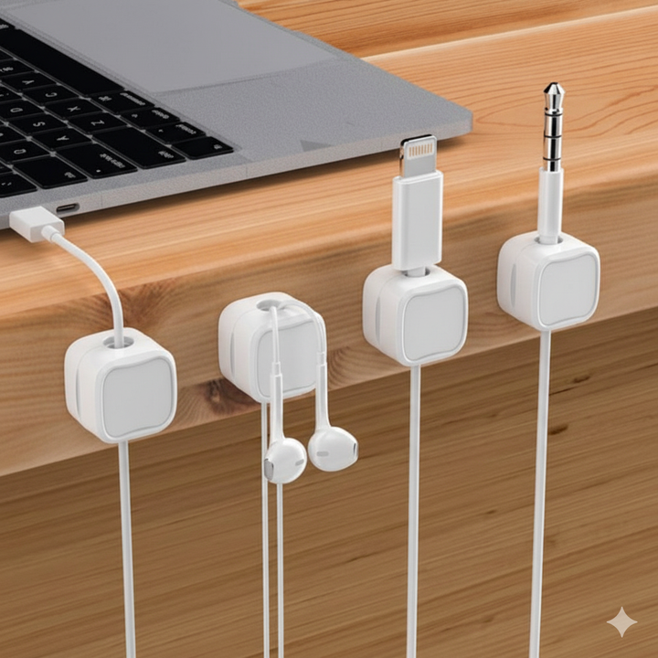 KabelFix | Magnetische Kabelclips | 6-delige Set voor Georganiseerd Kabelbeheer