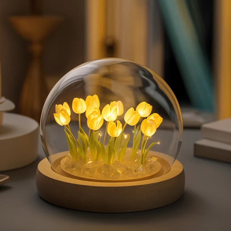 TulipGlow™ | Stimmungslicht mit Tulpen in Glaskugel