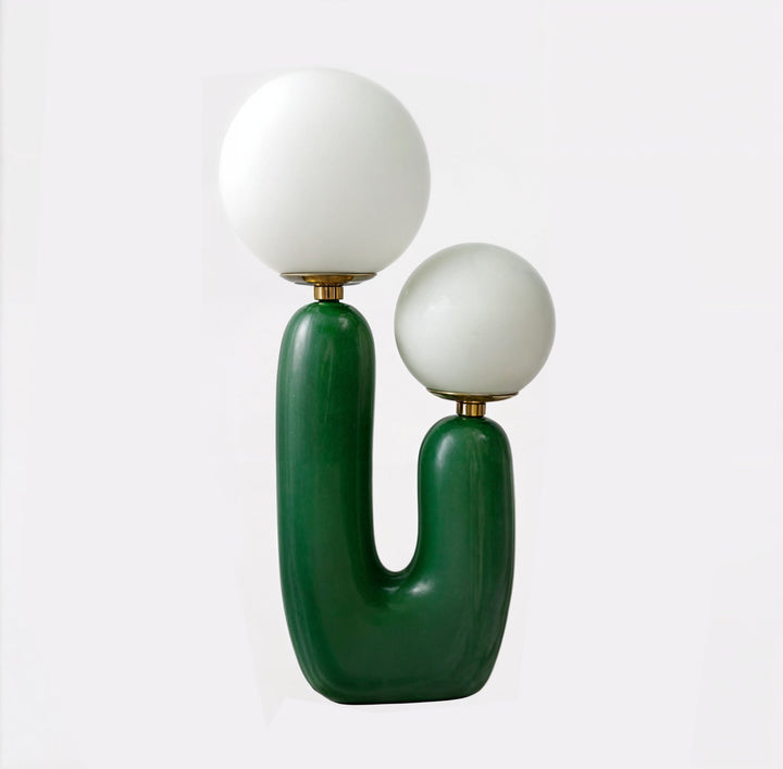Athenea Tafellamp | U-Vormig Design met Dubbele Lichtbol | Beige of Groen