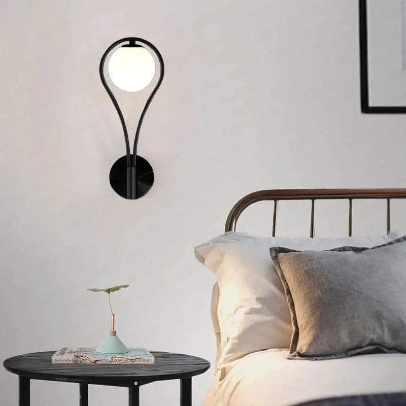 Nordic Wandlamp | Industriële Vintage Stijl | Glas & IJzer | Zwart of Goud