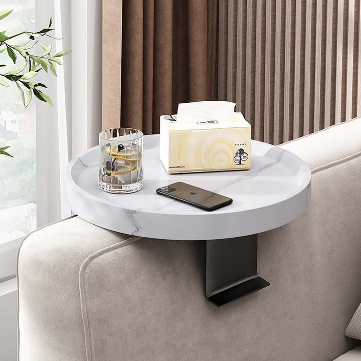 Ronde Houten Bankleuning Tray | Clip-On & Vrijstaand