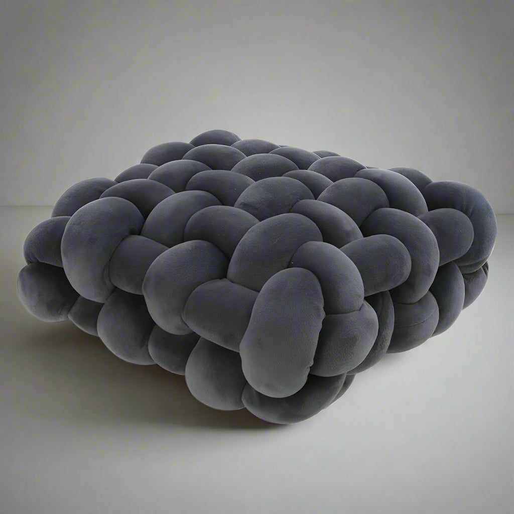 Soft Knot Vierkant Sierkussen van Kristalfluweel | Trendy & Ademend Knoopkussen voor een Stijlvol Interieur