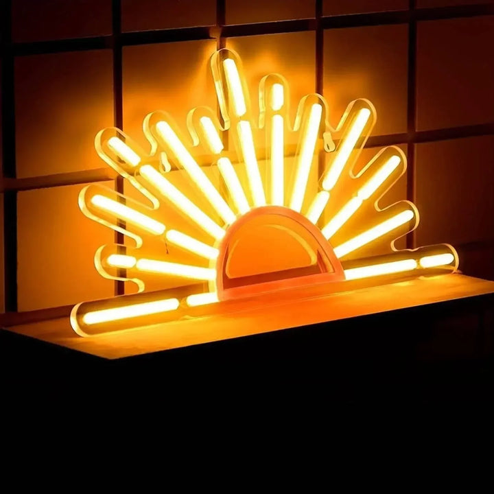 Midnight Solar Wandlamp | Boho Zonnestraal Design | Warme LED Verlichting