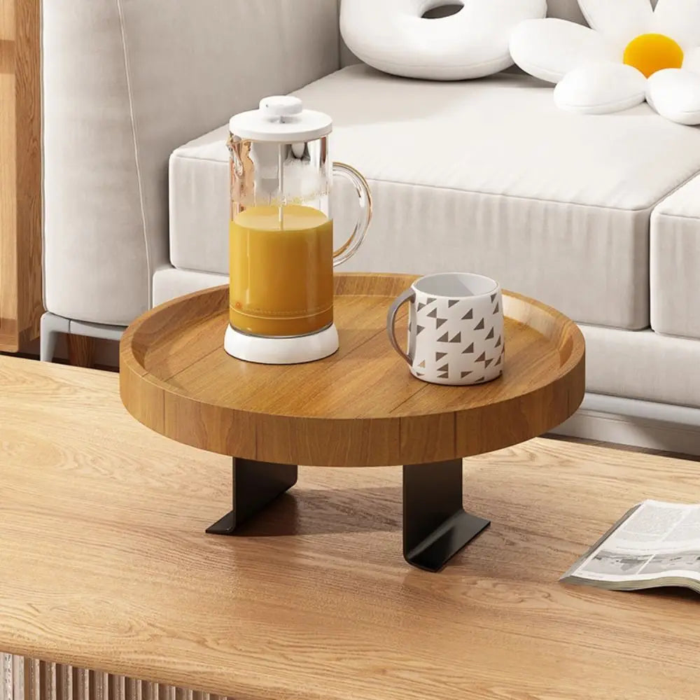 Ronde Houten Bankleuning Tray | Clip-On & Vrijstaand