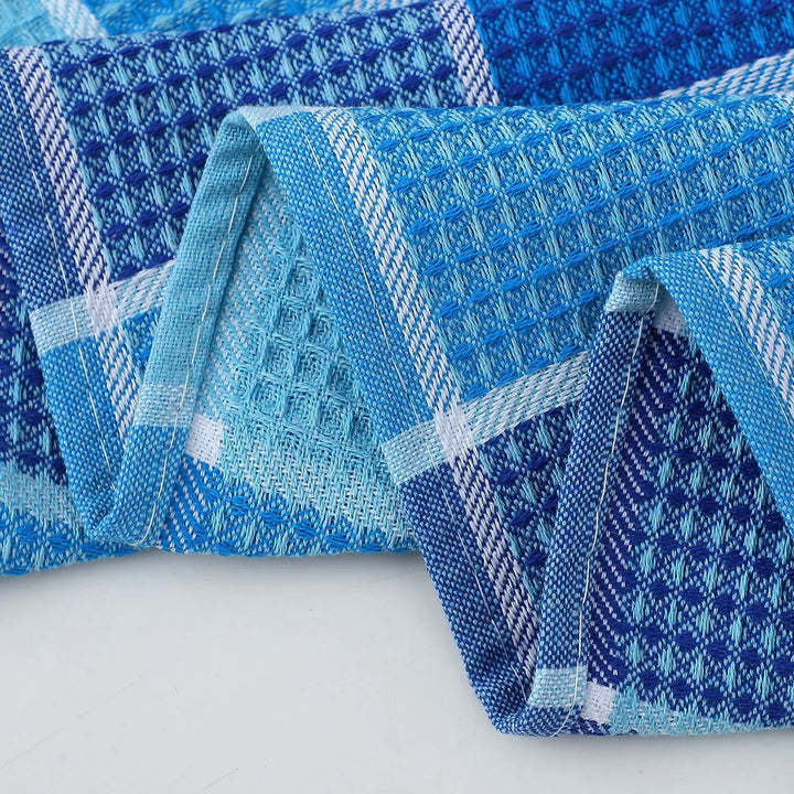 Set van 4 Wafeldoek Keukenhanddoeken | Retro Ruitpatroon | Snel Droog | Zacht Katoen