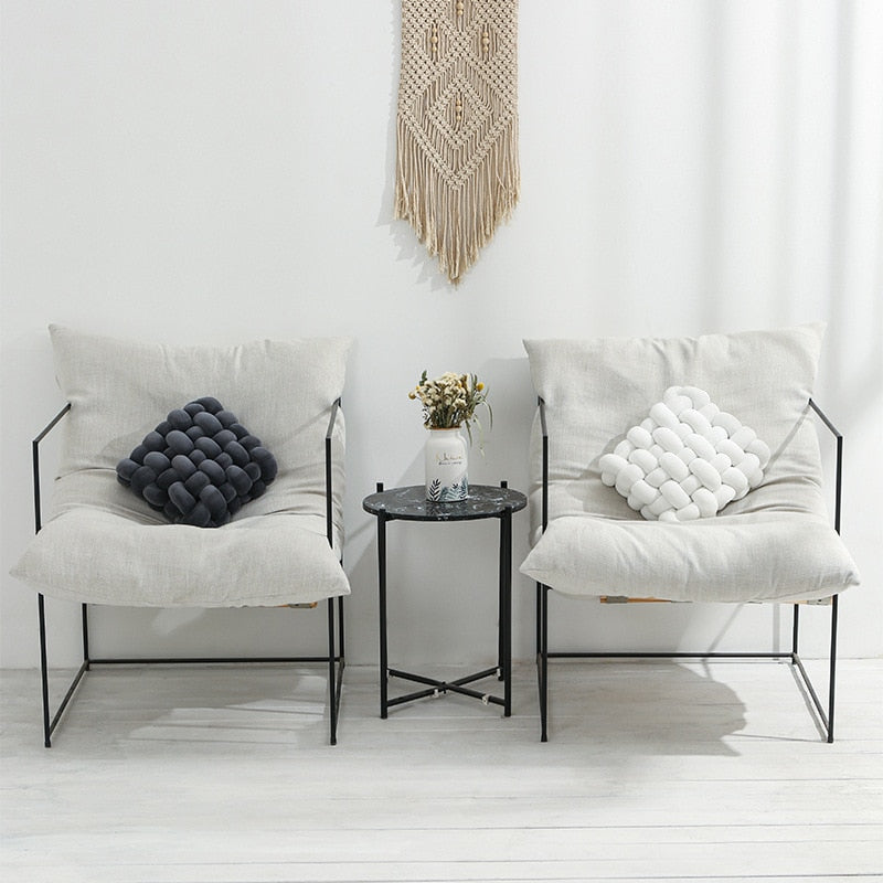 Soft Knot Vierkant Sierkussen van Kristalfluweel | Trendy & Ademend Knoopkussen voor een Stijlvol Interieur